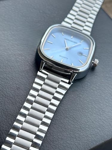 AMERICANVIBER Men's Silver Watch with Stainless Steel Band Sky - Image 5