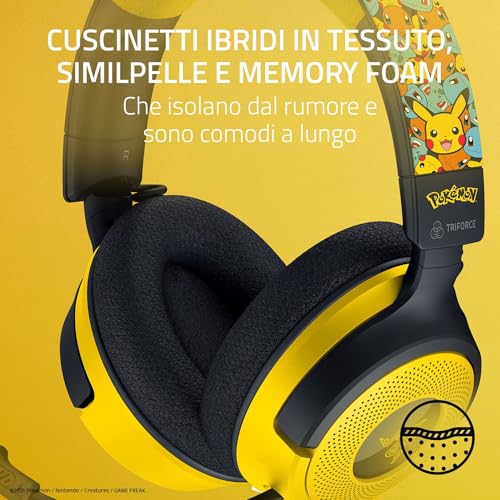 Kraken V4 X Pokémon Edition - Cuffia da gioco USB cablata per PC - Driver TriForce da 40 mm - microfono cardioide retrattile - suono surround - Chroma RGB - per PC e console | Pokémon Kanto - Cuffia gaming - Immagine 4