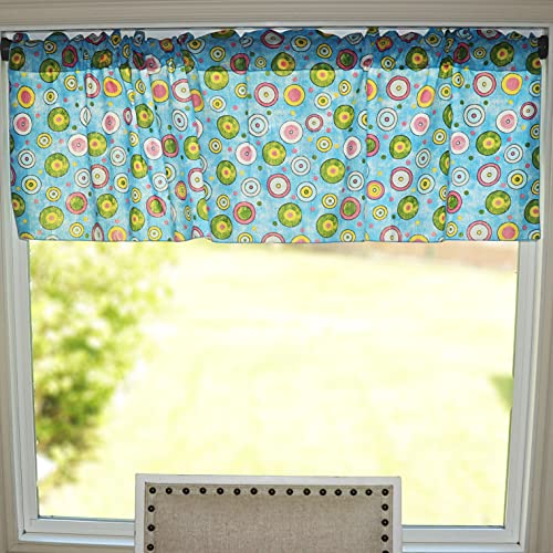 Zen Creative Designs Circles and Polka Dots Cotton Window Valance Home Décor Bedroom Nursery Kitchen Window (58