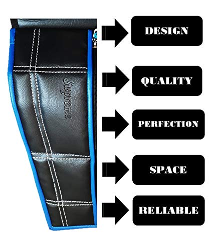 Image of Stylish Tank Cover with Large Space for Gixxer SF - Blue Piping on Black