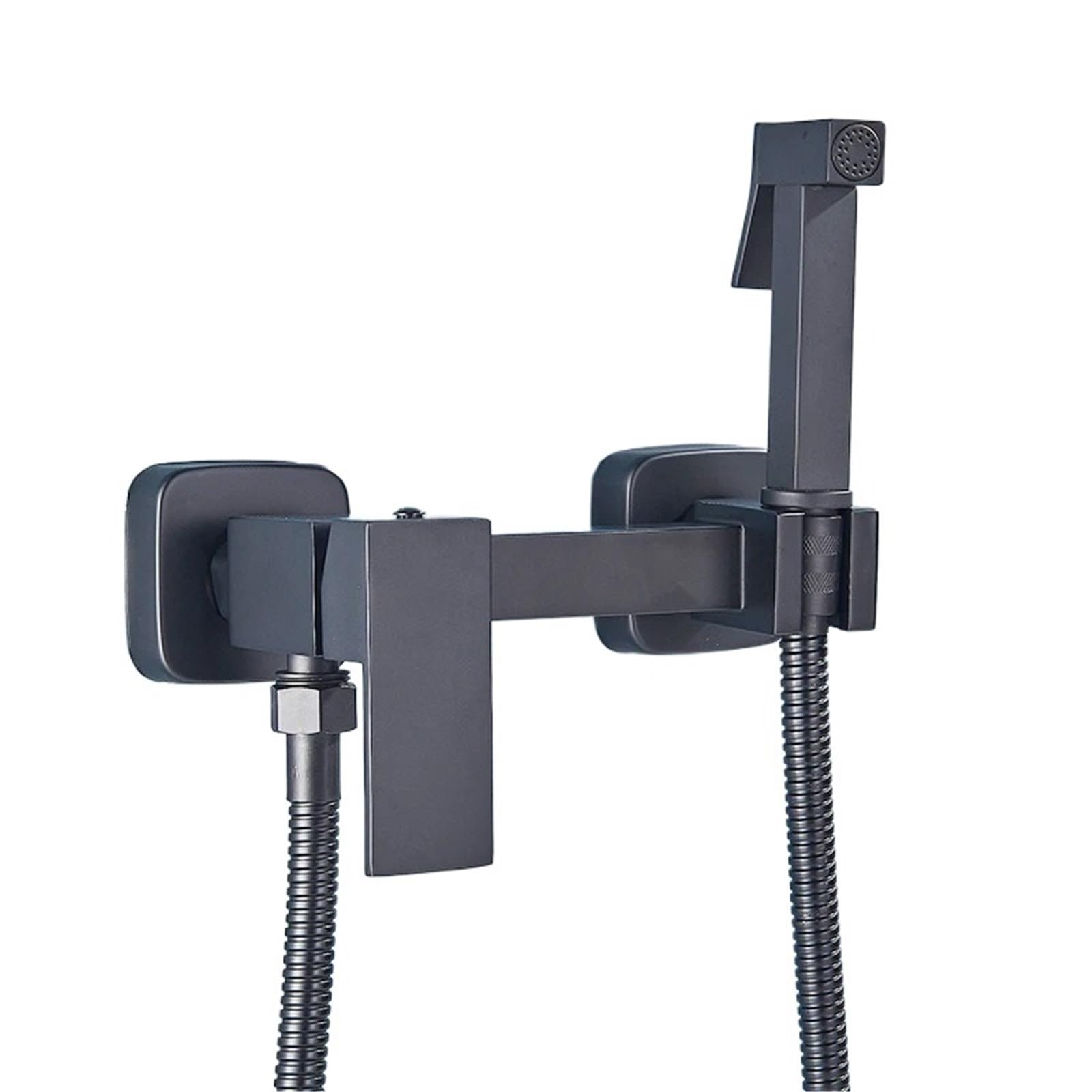 ZYCHSJXA Black Bidet Faucets Wall Mounted Bathroom Shower Tap Toilet Sprayer Washer Mixer Faucet(Black D)