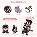 HONEY JOY Travel Stroller, One-Hand Quick Fold Lightweight Umbrella Stroller for Airplane, Wrist Wrap & Net, Multi-Position Recline, Overhead Friendly Compact Stroller for Newborn and Toddler(Pink)
