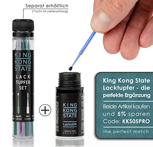 King Kong State Lackstift - SCHWARZ MATT - 1-Schicht-Lack zur Ausbesserung von Steinschlägen und Kratzern am Auto (MATT) – Ansicht 5
