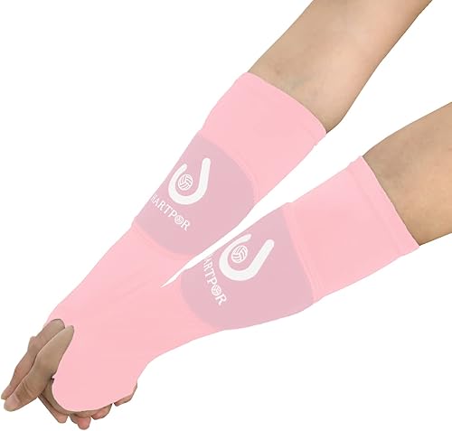 Miniatura 6 de HARTPOR Mangas de brazo de voleibol que pasan las mangas del antebrazo con almohadilla de protección y agujero para el pulgar para los jóvenes,