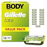 GilletteLabs Body & Intimate Männer Rasierklingen — 16 ORIGINAL Ersatzklingen für Intimrasierer Mann — 2 Klingen für Schutz Gegen Eingewachsene Haare und Irritationen mit Langanhaltender Gleitstreifen