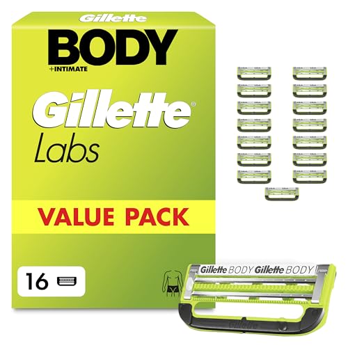 Gillette Labs Body & Intimate Rasierklingen, 16 Original Ersatzklinge, Grün – Ansicht 1