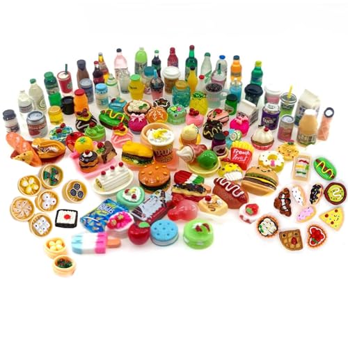 50 PCS Pretend Food, Miniature Food Drink Mixed Resin Mini Pretend Foods Play, Mini Food, Miniature Food, 1:12 Scale Miniature Dolls House Food Accessories, Play Kitchen Game Party Toys(Random) 50 PCS Pretend Food, Miniature Food Drink Mixed Resin Mini Pretend Foods Play, Mini Food, Miniature Food, 1:12 Scale Miniature Dolls House Food Accessories, Play Kitchen Game Party Toys(Random)