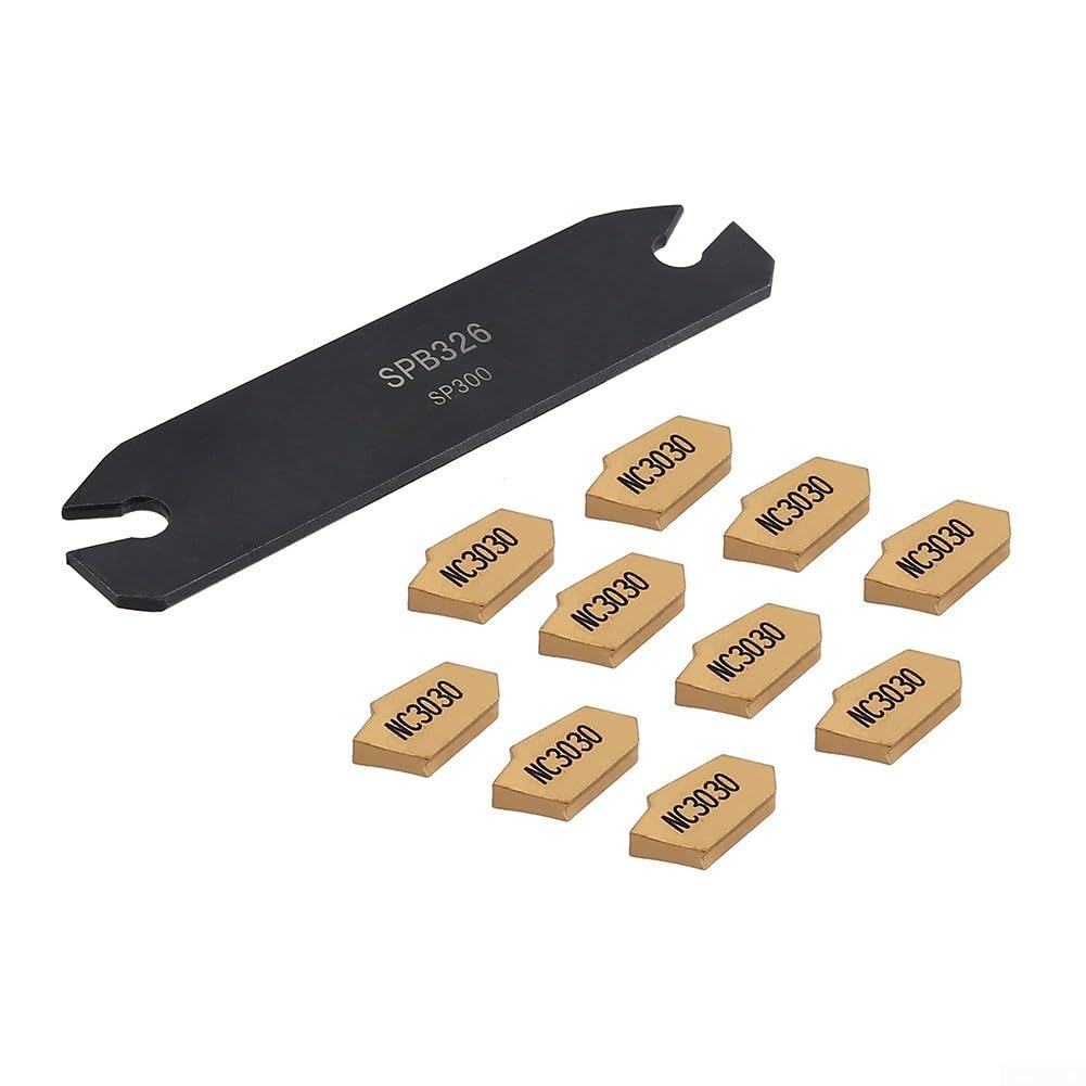 SPB26-3 Porte-outil de rainurage indexable de 26 mm avec 10 inserts en carbure revêtus GTN-3 SP300 pour usinage de semi-finition en acier
