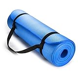 IFLYING High Density Anti-Tear Exercise Yoga Mat with Carrying Strap, Blue