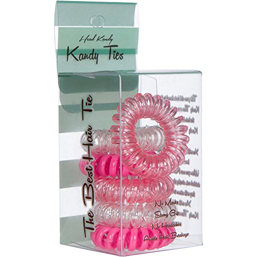 Head Kandy, Kandy Ties (fun), Creaseless Hair Ties, Pink