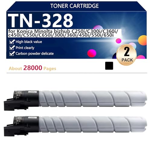 Toner noir TN-328 haute fidélité pour systèmes d'impression Konica Minolta bizhub