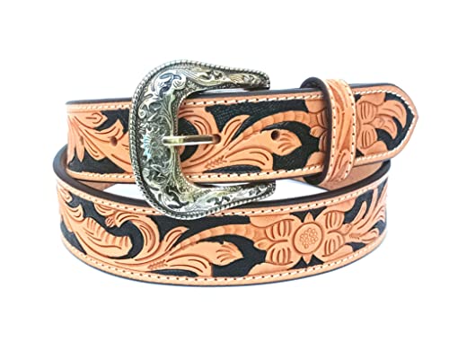 Western Genuine Leather Belt Heavy Duty Thick Leather Belt Cowboy Belt With Removeable Buckle 30WE007