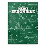 itenga Zeugnismappemit Motiv DIN A4 Dokumentenmappe Zeugnisse - für Kinder Jugendliche Schüler Mädchen (Formel)