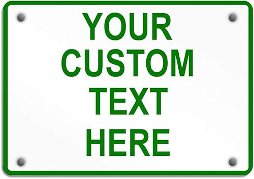 Miniatura 38 de Cartel de aluminio resistente a la intemperie de varios tamaños, personalizable con texto en inglés Regulación de Tráfico Negro/Blanco