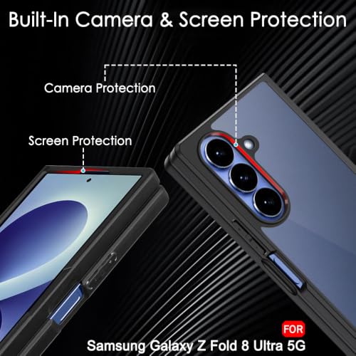Image of TheGiftKart Hybrid Shockproof Back Cover Case for Samsung Galaxy Z Fold 8 Ultra 5G | Hard Back Cover Case for Samsung Z Fold8 Ultra 5G (PC & TPU, Translucent Smoke Matte Back, Black Sides)