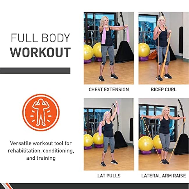 Body Sport Exercise Bands - Resistance Bands in 50 yard Rolls for Fitness, Stretching, or Physical Therapy