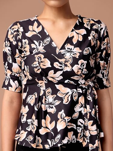 Image of PURVAJA Women's Polyester Floral Relaxed Fit Shirt