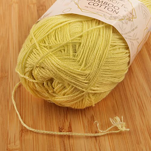 Image of JubileeYarn Baby Soft Bamboo Cotton Yarn - 50g /Skein - Eggnog - 4 Skeins