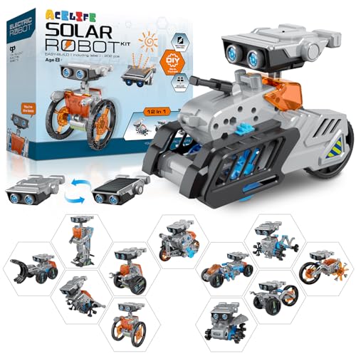 Robot solaire 12-en-1 STEM jouet ingénierie mécanique enfant 8 ans cadeau écoresponsable