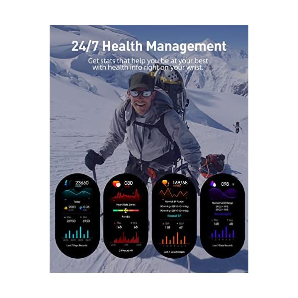 PODOEIL Military Smart Watch for Men with Call (Answer/Make), Outdoor Tactical Sports Smartwatch, Rugged 1.85" HD Big Screen Fitness Tracker, Health Sleep Monitor, Compatible with Android iOS Samsung - Image 7