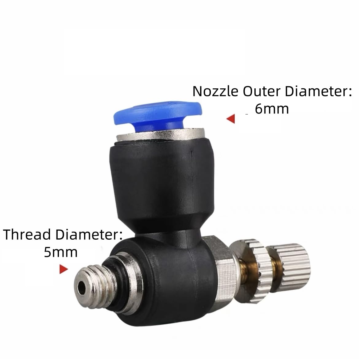 Set 8 Raccordi Pneumatici SL6-M5 Push-to-connect – Diametro Tubo 6 Mm, Filettatura M5, Per Nylon E Poliuretano, Resistente E A Tenuta Stagna