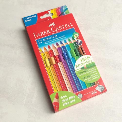 Faber-Castell Jumbo Grip 110976 : crayon de couleur triangulaire marron pour enfant
