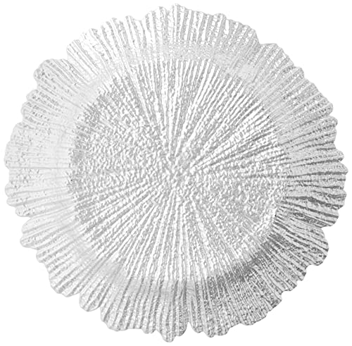 Charger Plate Large 13.5” Decorative Glass Service Plate For Home Or Professional Fine Dining -For Upscale Catering Events, Dinner Parties, Weddings #TOP2