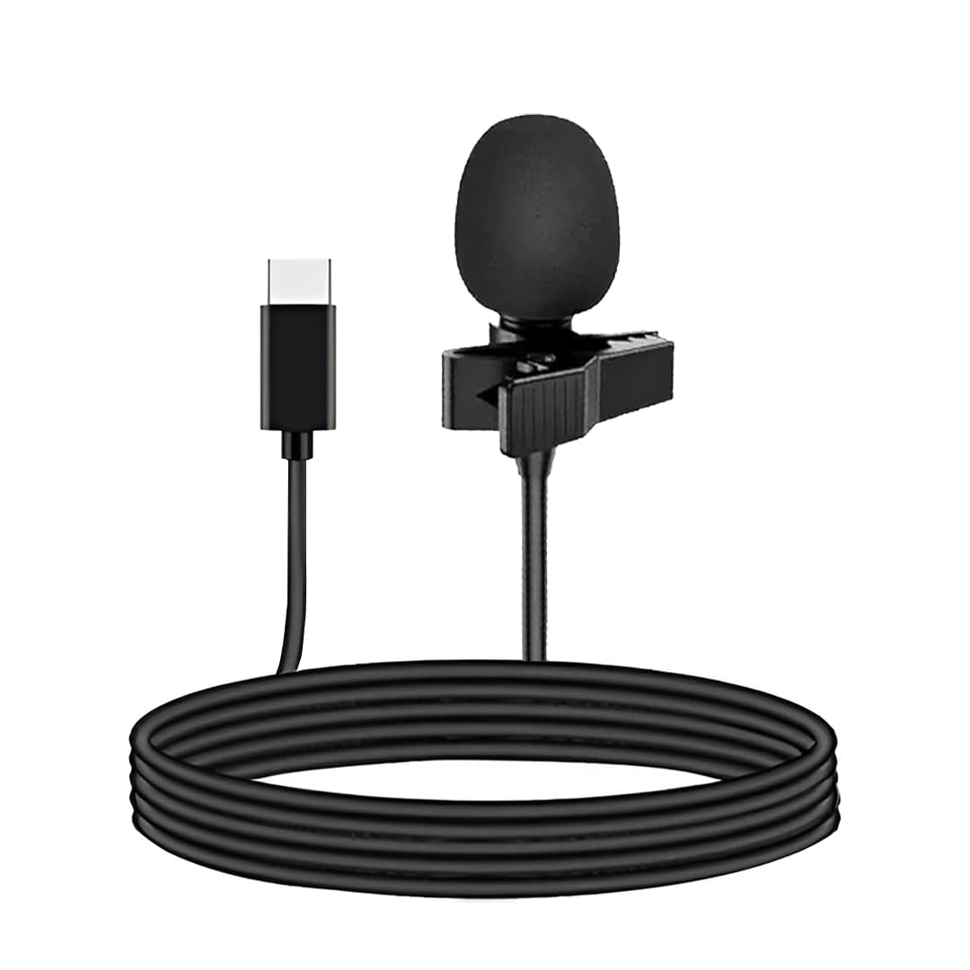 LIRAMARK Lavalier Collar Mic USB Type C Professional Lapel Clip-on Mic Omni Condenser for Video Recording Noise Reduction Mic for YouTube Vlogging Interview on Android.-image-1