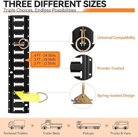 Elechomes E Track Tie-Down Rail Kit