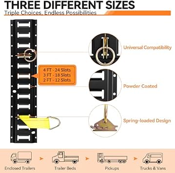 Elechomes E Track Tie-Down Rail Kit