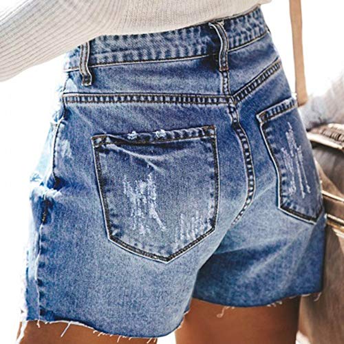 WWricotta Pantacourt Femme Jean - Short en Jean en DéTresse Jean Boyfriend Femme Stretch Short ÉTé Pantalon Court en Jean Jean De Plage Short De Bodybuilding De Loisirs - Image 6