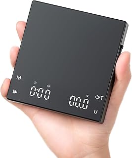 Meilen Mini-Kaffeewaage mit Timer, Präzise 2 KG/0,1G Espresso Waage, Wiederaufladbarer Typ-C-Laden, 1.5 CM Dick, für Espresso, Pour-Over, Drip (Schwarz)
