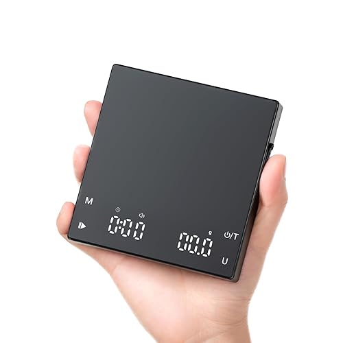 Miniatura 9 de Meilen Mini báscula de café espresso con temporizador, precisión de 0.00 oz, recargable por USB, 6 unidades de peso, báscula digital de 4.4 lbs para