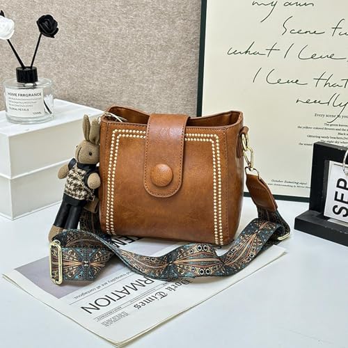 NEBIL Vintage Bucket Bag, Women's Crossbody Bags, Bootara Bucket Bag, Vintage Shoulder Bag with Adjustable Widened Strap2