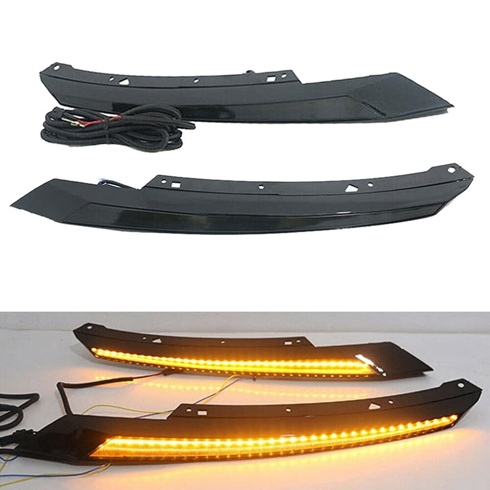 Riloer 3 colori Faro Sopracciglia Luci Diurne DRL Luce Bianca Compatibile con H0NDA Civic 10th 2016-2021, Guida Anteriore Ambra Foglight Segnale di Direzione Blu Luce Notturna