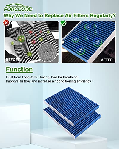 Image of 2-Pack Cabin Air Filters for Jeep Gladiator 20-26 V6 3.6L | for Wrangler 18-26 L4 2.0L /V6 3.6L, Wrangler 21-26 V8 6.4L, Replace#68301863AA, Replacement Passenger Car Accessories