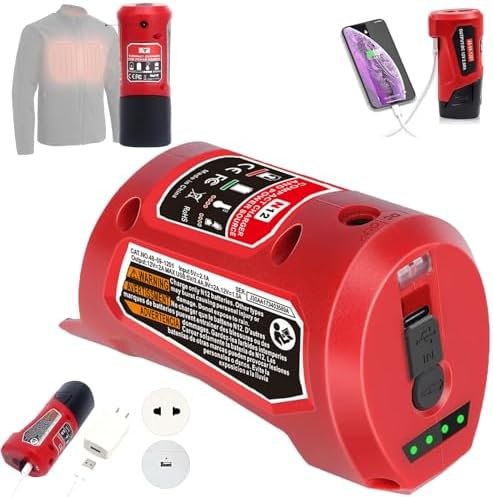 Amazon.com: M-12 Battery Charger with type-c Port & DC 12V Outlet，Power