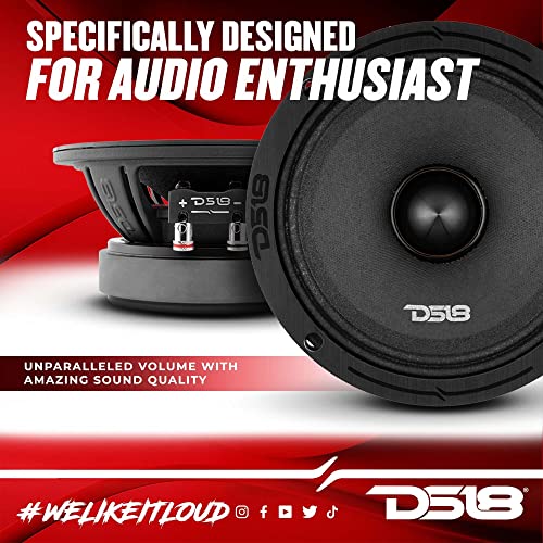 Image of DS18 PRO-ZXI6.4BM 6.5 inch Pro Audio Midrange Loudspeaker - 600W Max, 300W RMS, 4 Ohms - Premium Quality Audio Door Speakers for Car or Truck Stereo Sound System (1 Speaker)