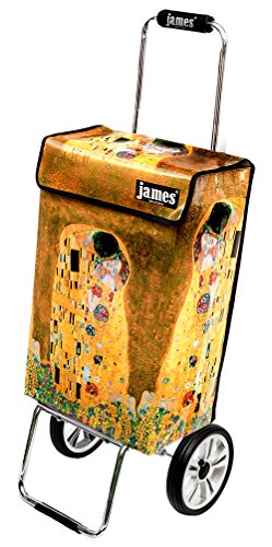 james® Einkaufstwagen Design KLIMTKISS Deluxe, moderner Einkaufstrolley, bunter Lifestyle Trolly, Rollkoffer, 40kg… – Bild 3