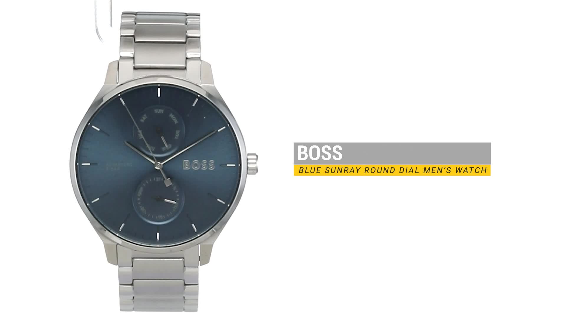 blue mindcort コルトx11 BOSS Tyler Qtz Multifunction Blue Sunray Round Dial Men's Watch