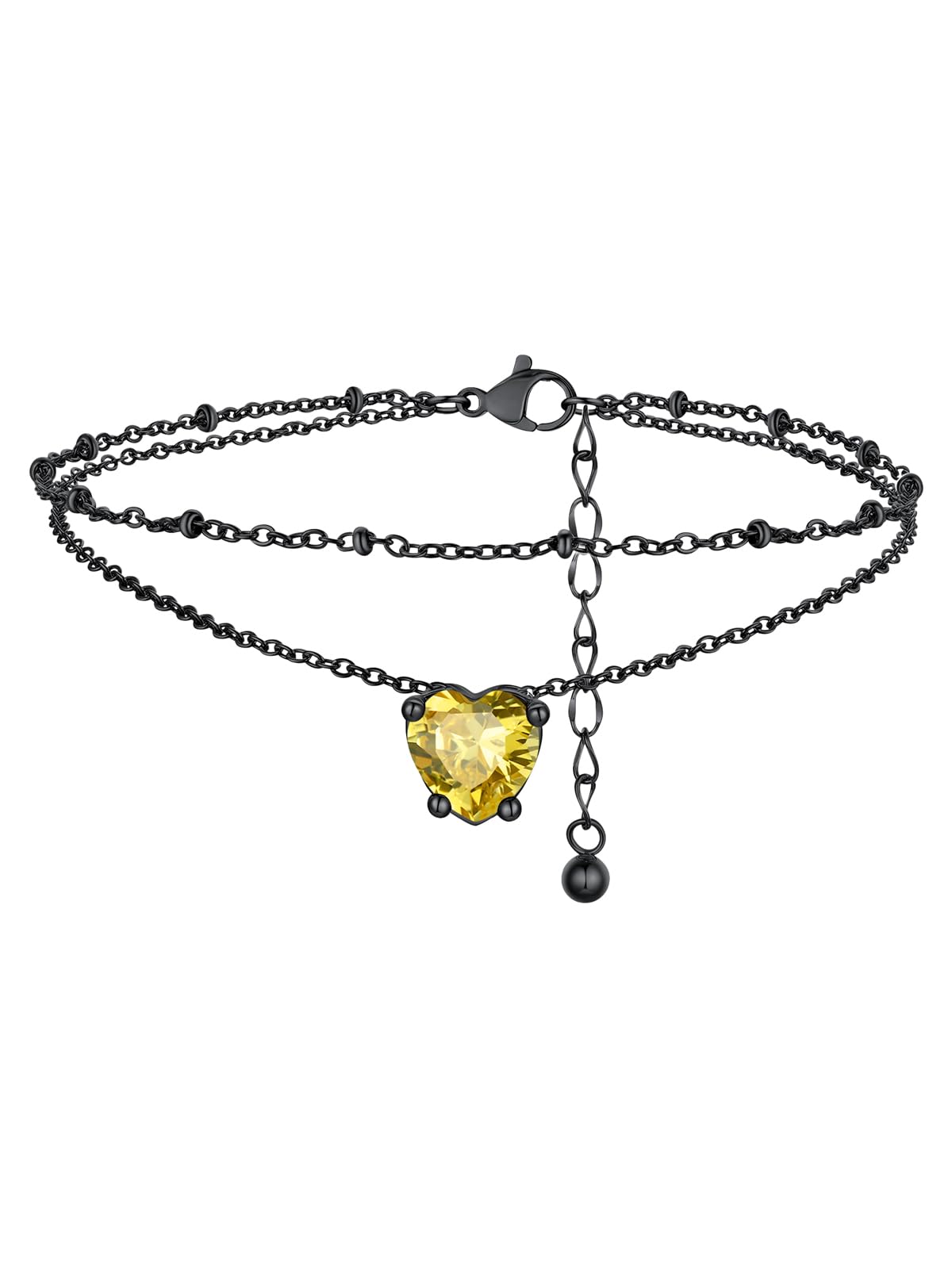 FindChic Birthstone Anklets for Women Layered Ankle Bracelets for Women