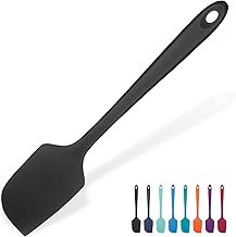 315℃ Hitzebeständiger Großer Silikon Spatel: U-Taste Antihaft Flexibler Nahtloser Teigschaber, Backen Kochen Silikon Küchenutensilien mit Nylonkern zum Mischen Rühren Schaben (29cm, Schwarz)
