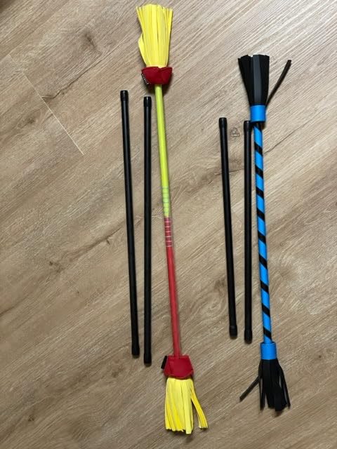 Diabolo Freizeitsport -Paire de Poi Lneux UV - Orange - 60 cm - Ailes d