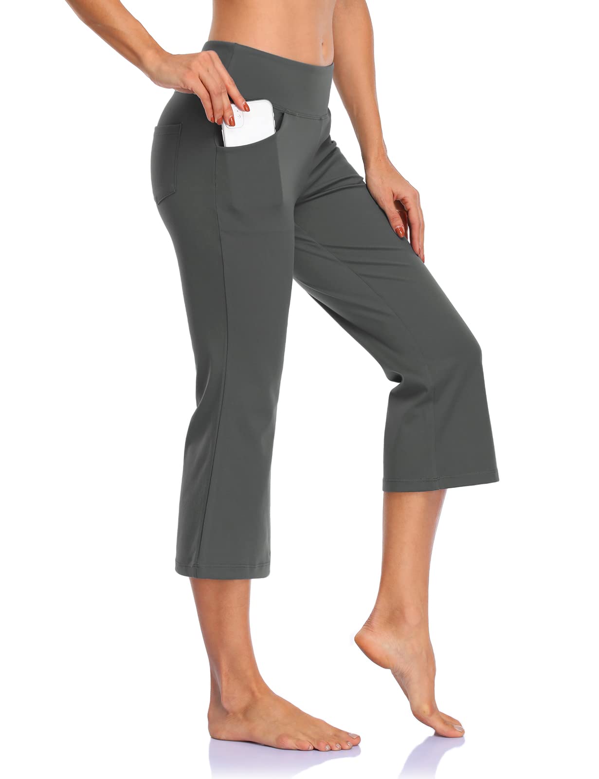 MOVE BEYOND Donna Pantaloni e Pinocchietti Bootleg da Yoga con 4 Tasche a Vita Alta Controllo di Pancia