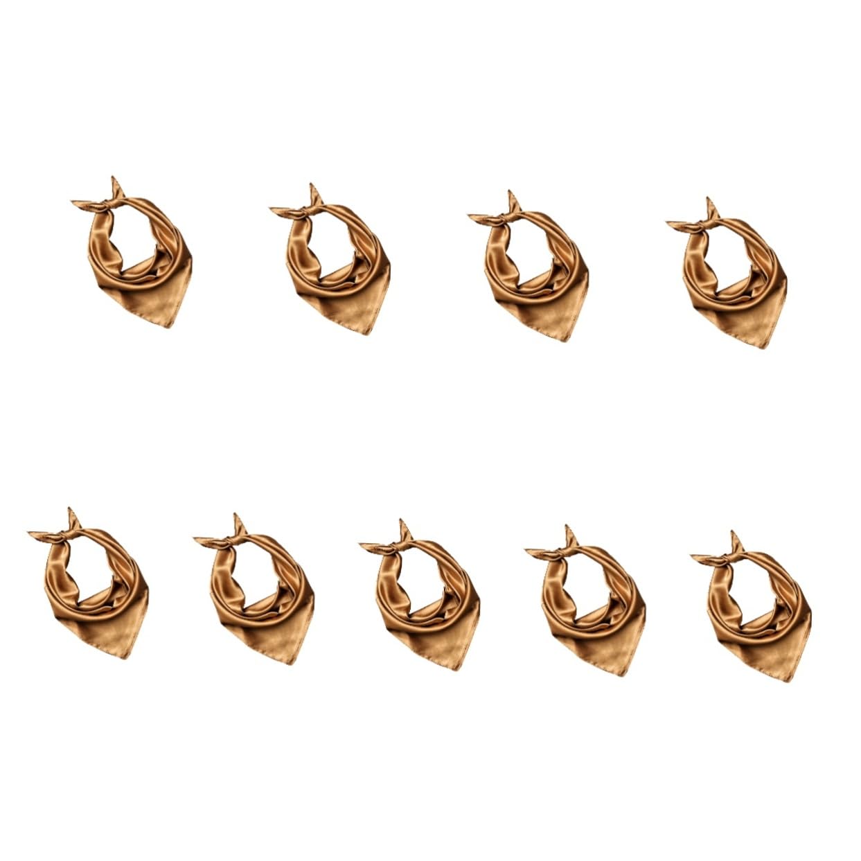 9 Piezas bufanda de mujer Pañuelo cuadrado accesorio de moda mujer bufanda de seda para envoltura de seda para la cabeza pañuelo de de color liso Golden