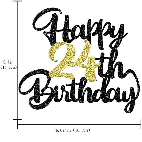 Image of 24th Happy birthday cake topper party decoration gift plugin | Cheers to 24 Years,24 & Fabulous /Hello 24th Legend since Awesome since2002 Straight Outta Party Decoration Gift Plugin