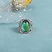 MY MOJOYAS Handmade Sterling Silver Plated Mood Ring with Unique Antique Pattern and Color-Changing Oval Stone for Men and Women Size 8