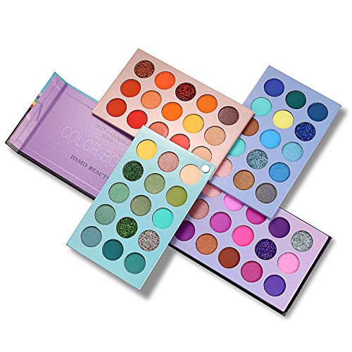 Vtrem 60 Couleurs Palette de Fards à Paupières Professional - Maquillage pour les Yeux en Poudre Naturel Éclair à Haute Pigmentation & Eyeshadow Métal Scintillant Mat Cover