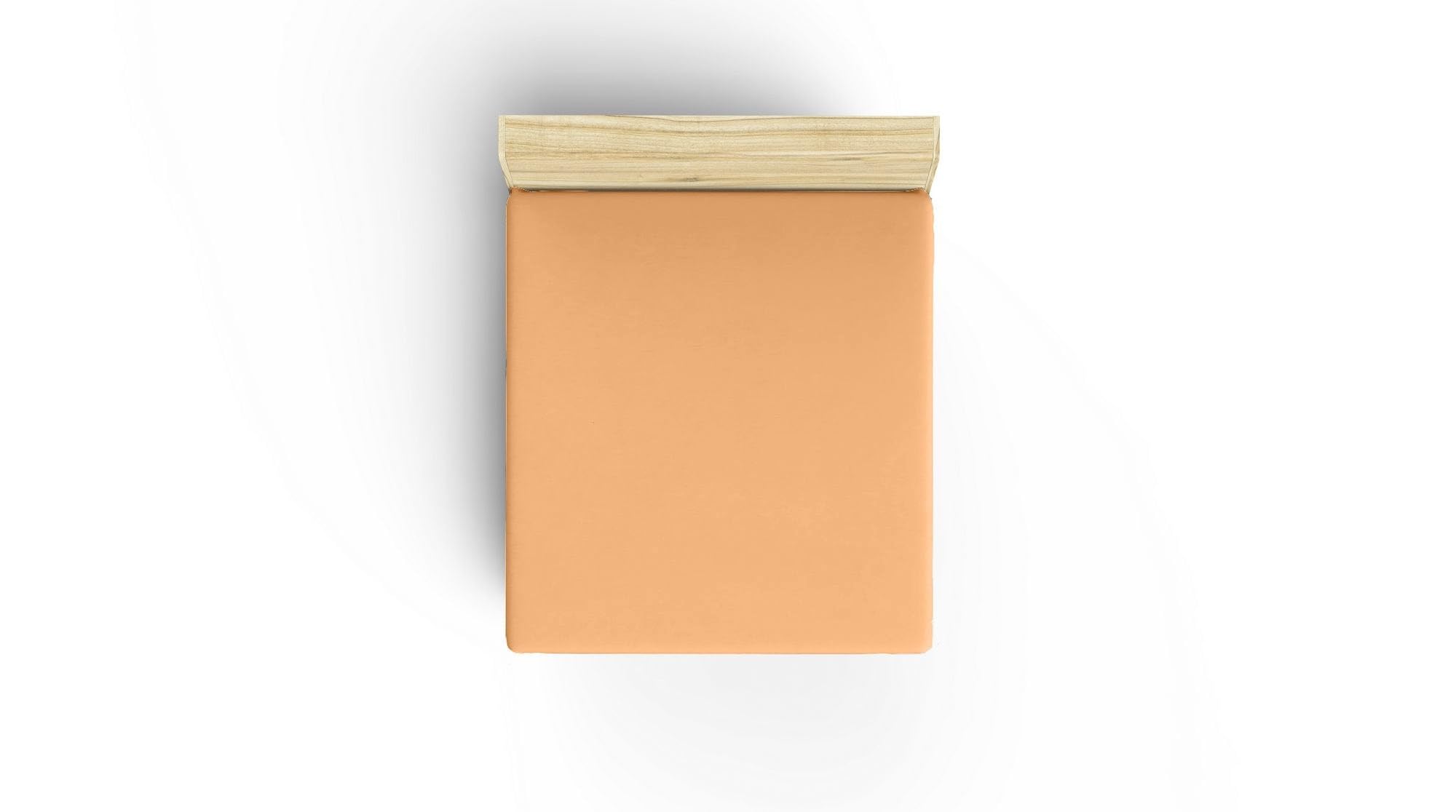 Premium Ranforce Queen XL Fitted Sheet, 100% Cotton, 150 x 200 + 40 cm, Pale Orange, Soft & Breathable, Perfect for Cosy Bedrooms and Stylish Decor