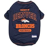 NFL Denver Broncos Dog T-shirt Medium. - Licensed Shirt for Pets Team Colored with Team Logos- Premium Stretchable Materials for the comfort of your Dog & Cat